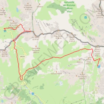 Refuge Agnel - Pain de Sucre - Rifugio Vallanta GPS track, route, trail