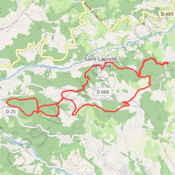 Les 8 de Yzeron GPS track, route, trail