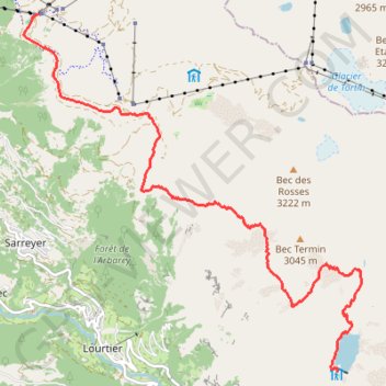 Les Ruinettes - Cabane de Louvie GPS track, route, trail