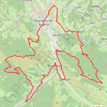 Beaudean - le monne - bagnères - col de lheris - beaudean GPS track, route, trail