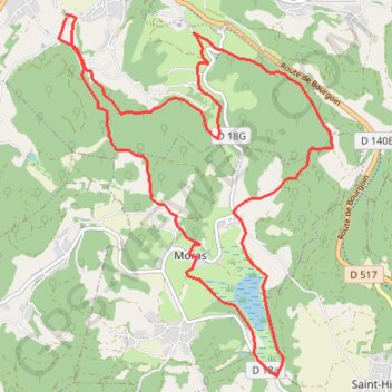 Villemoirieu lac de moras GPS track, route, trail