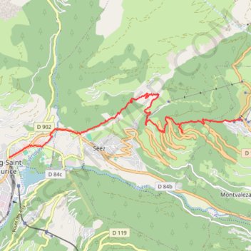 Bourg-Saint-Maurice à la Rosière 1850 GPS track, route, trail