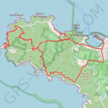 Porquerolles Ouest GPS track, route, trail