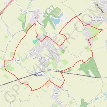 Autour de la Libaude - Marquillies GPS track, route, trail