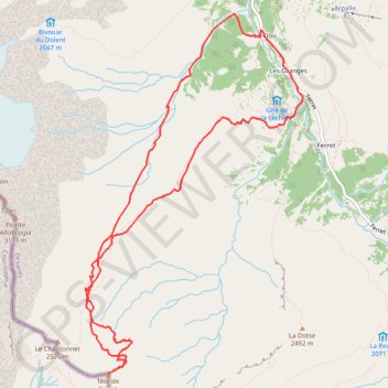 Tête de Ferret GPS track, route, trail