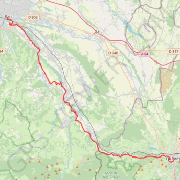 La "V 81" de Pau à Lourdes GPS track, route, trail