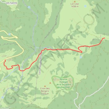 Chalet de la plate depuis le revard GPS track, route, trail