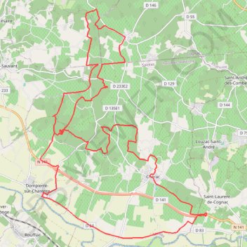 Randonnée VTT autour de Dompierre-sur-Charente GPS track, route, trail
