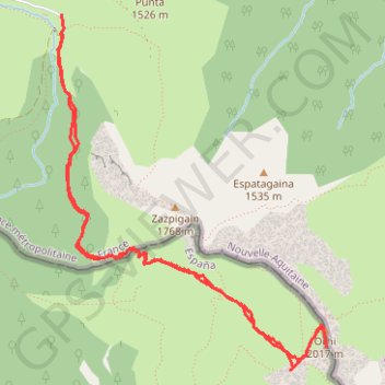 PIC d'ORHY par sa voie normale sud-ouest GPS track, route, trail
