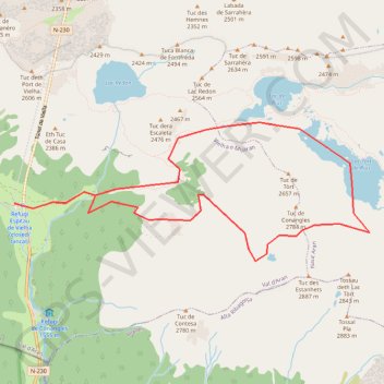 Tour du tuc de Conangles depuis l'espitau de Vielha GPS track, route, trail