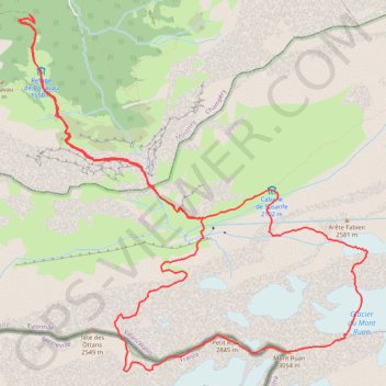 Traversée des Ruans (arêtes Est et Ouest) GPS track, route, trail