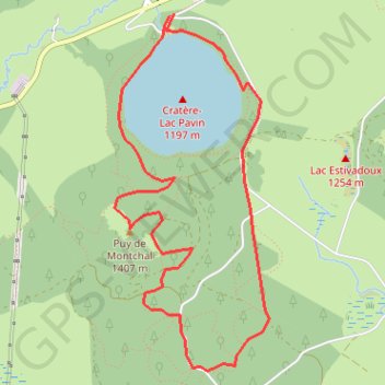 Lac Pavin en Auvergne GPS track, route, trail