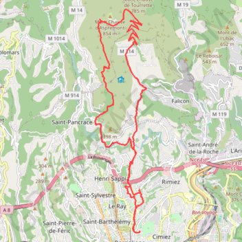 Mont Chauve via Haute Tension GPS track, route, trail