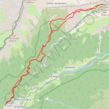 Pointe de Sans Bet GPS track, route, trail