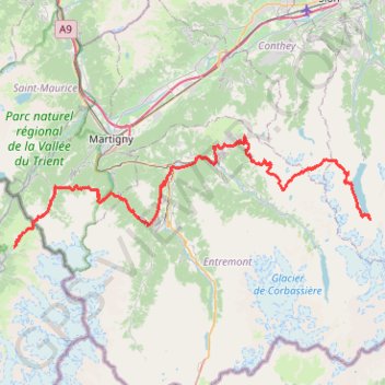 Haute Route Chamonix - Zermatt (1ère partie) GPS track, route, trail