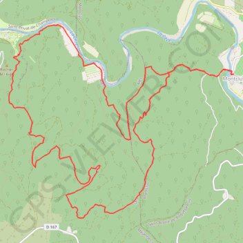 Vallée de la Cèze par Montclus GPS track, route, trail
