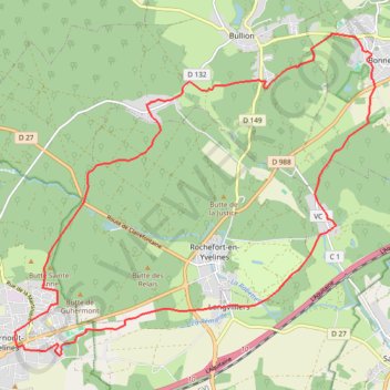Bonnelles GPS track, route, trail