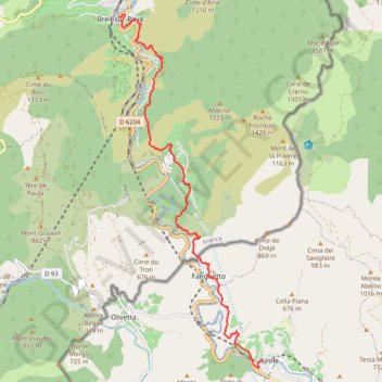 Traversée Airole-Breil GPS track, route, trail