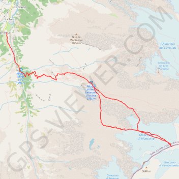 Refuge emmanuelle II et col di Moncorvé GPS track, route, trail