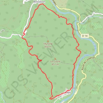 Tour de l'Ayrolle, à partir de Ceps GPS track, route, trail