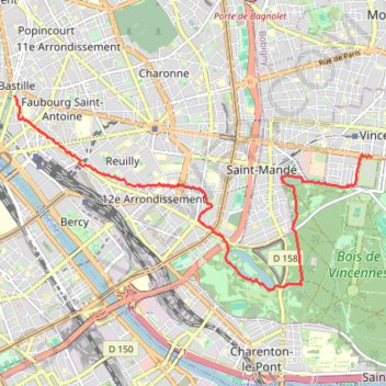 Coulée verte de Paris GPS track, route, trail