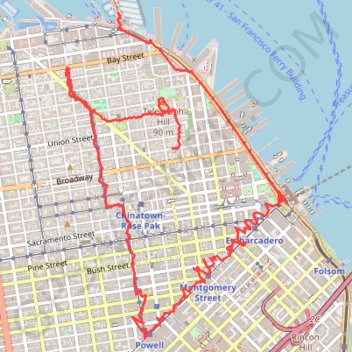 Promenade dans San Francisco GPS track, route, trail