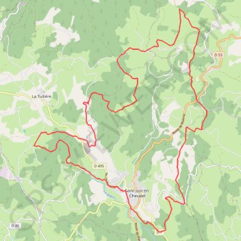 Espace du Massif des Bois Noirs - Saint-Just-en-Chevalet GPS track, route, trail