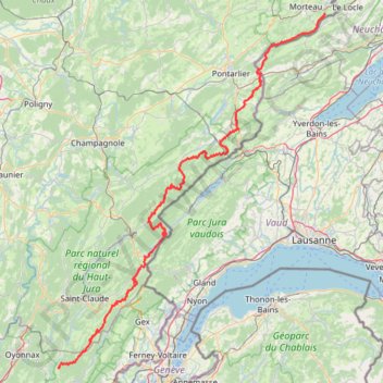 La GTJ intégrale à ski (Grande Traversée du Jura) GPS track, route, trail