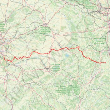 De Melun à Vaudémont dans les Vosges GPS track, route, trail