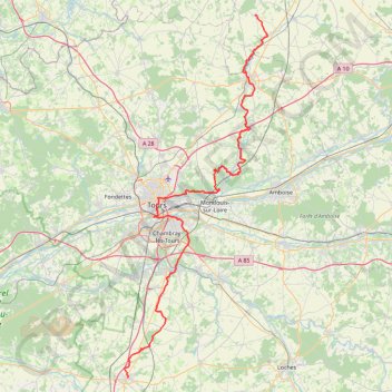 GR655 De Prunay-Cassereau (Loir-et-Cher) à Sainte-Maure-de-Touraine (Indre-et-Loire) GPS track, route, trail