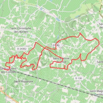 Saint laurent des Combes par Saint Etienne de Lisse GPS track, route, trail