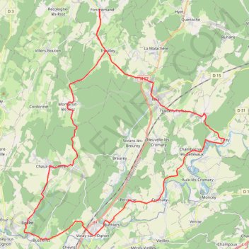 Boucles des Côtes des Granges - Rioz GPS track, route, trail