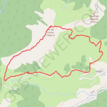 Pic de Fonta en boucle GPS track, route, trail