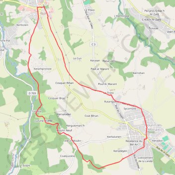 De Saint-Fiacre à Plourin-les-Morlaix GPS track, route, trail