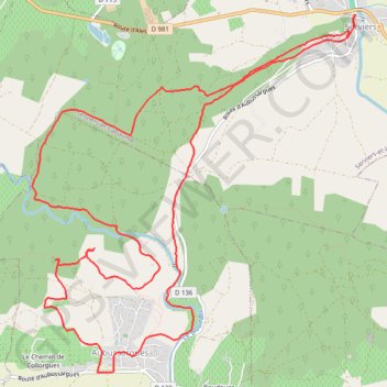 Randonnée en forêt de Massargues et vallée du Bourdic - Serviers-et-Labaume GPS track, route, trail