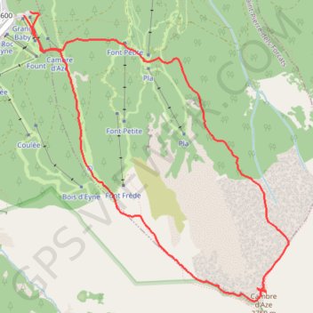 Cambre d'Aze "Cambra d'Ase" en circuit depuis Eyne 2600 GPS track, route, trail