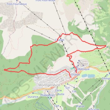 Montgenèvre - Grand Balcon en boucle GPS track, route, trail