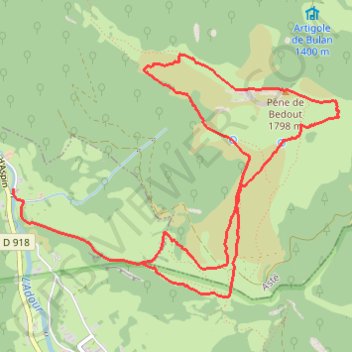 Pène de Bédout - Campan GPS track, route, trail