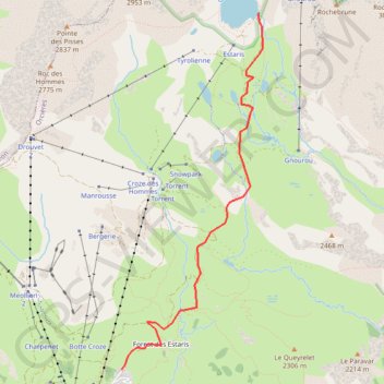 Lac des Estaris GPS track, route, trail