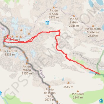Le Vignemale avec bivouac GPS track, route, trail