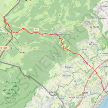 GR 5 : La Cure - Nyon GPS track, route, trail