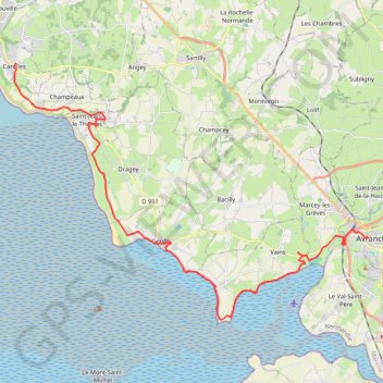 Les belvédères du Mont-Saint-Michel : de Carolles à Avranches GPS track, route, trail