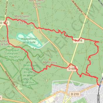 Fontainebleau - Circuit de la Sole GPS track, route, trail