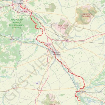 GR654 Randonnée de Reims à Blaise-sous-Arzillières (Marne) GPS track, route, trail