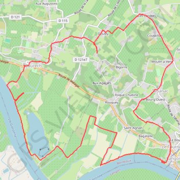 La Garonne et les coteaux GPS track, route, trail