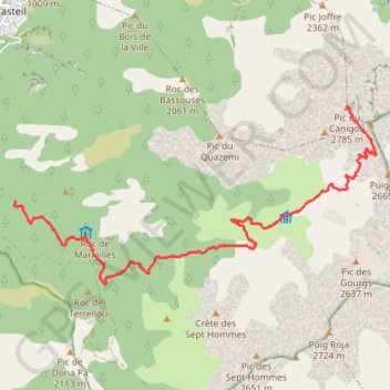 Pic du Canigou par Mariailles GPS track, route, trail