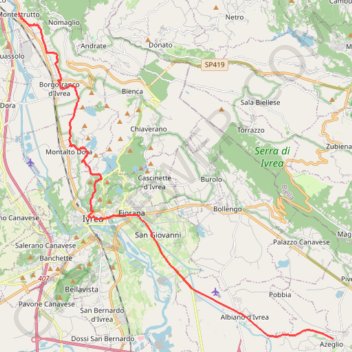 De Settimo Vittone à Azeglio GPS track, route, trail