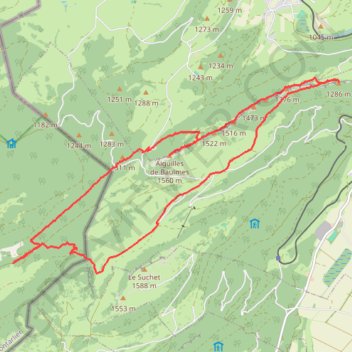Aiguilles de baulmes GPS track, route, trail