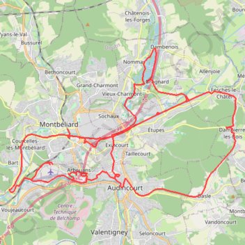 Piste cyclable du pays de Montbéliard GPS track, route, trail