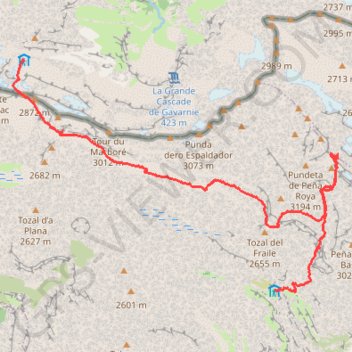 Petite boucle autour du Mont Perdu - J3 GPS track, route, trail